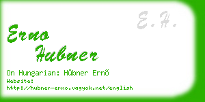 erno hubner business card